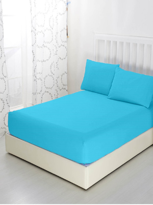 Простыня трикотажная на резинке бирюзовый